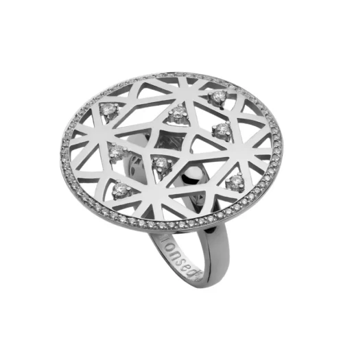 Cocktail white Gold Diamonds Ring