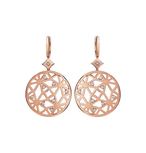 Pink Gold Diamonds Cocktail Earrings